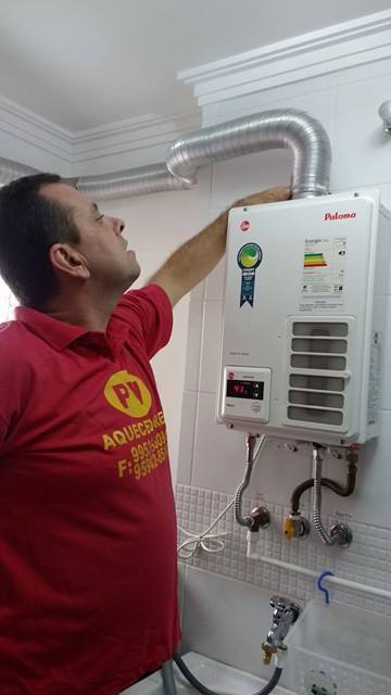 Instalação de aquecedor de água a gás