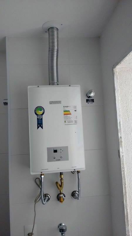 Instalação aquecedor a gás bosch