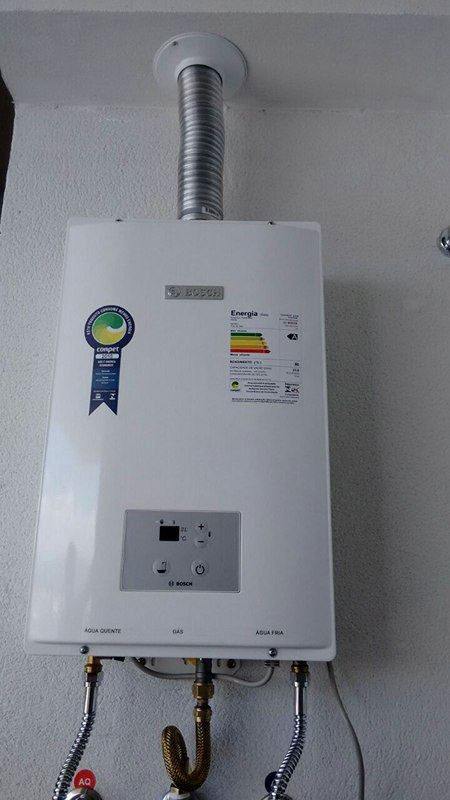 Instalação aquecedor a gás bosch