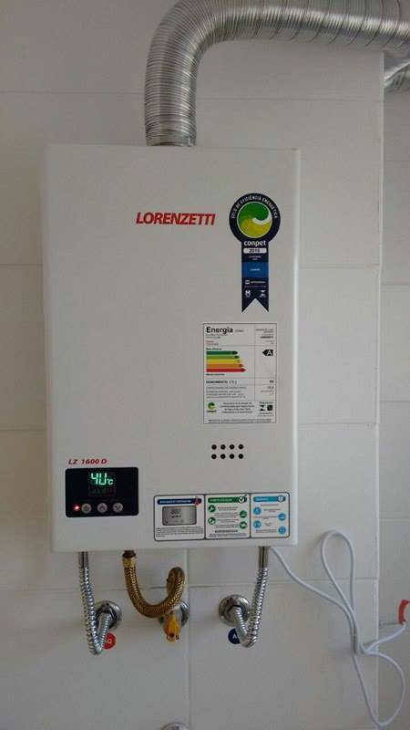 Instalação aquecedor a gás lorenzetti