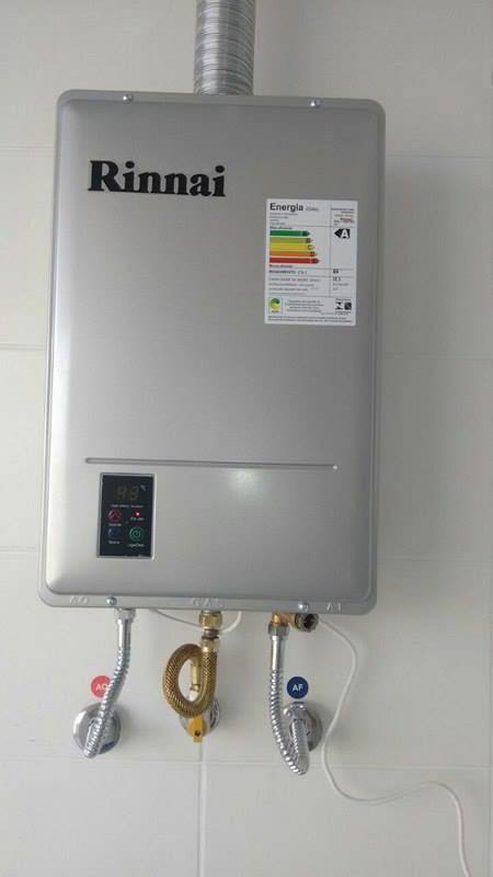 Instalação aquecedor a gás rinnai