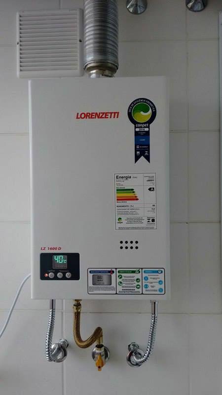 Instalação aquecedor a gás lorenzetti